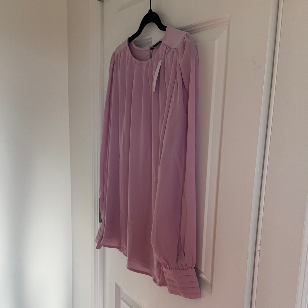 NWT Ann Taylor Shirred Neck Pink/Lavendar Blouse Size medium - Picture 7 of 11